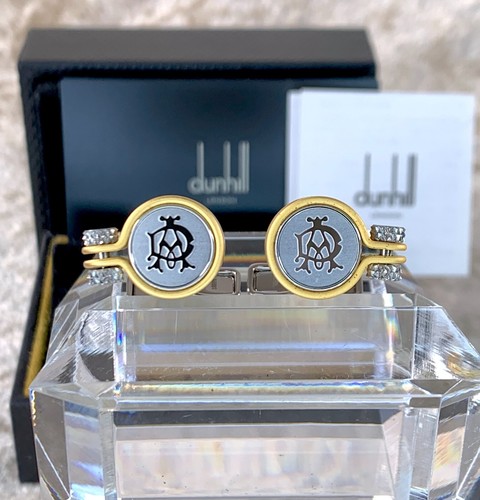 Dunhill cufflinks round silver - dunhill,