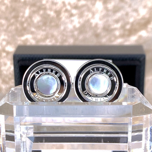 Dunhill cufflinks gyro white - dunhill,