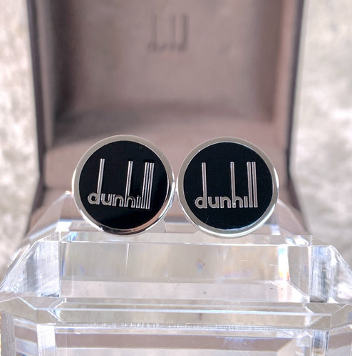 Dunhill cufflinks round black - round,