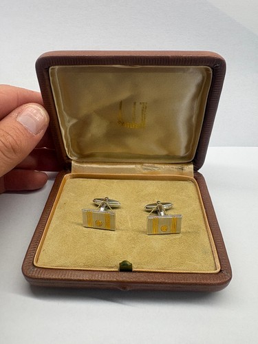 Dunhill cufflinks silver gold - cufflinks,