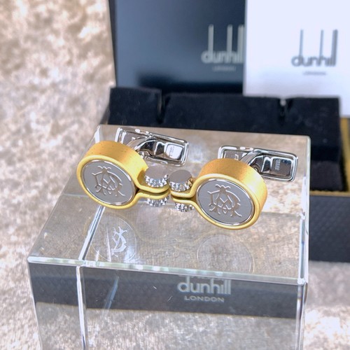 Dunhill cufflinks round silver - cufflinks,