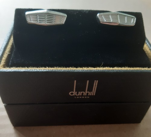 Dunhill solid silver cufflinks - silver,